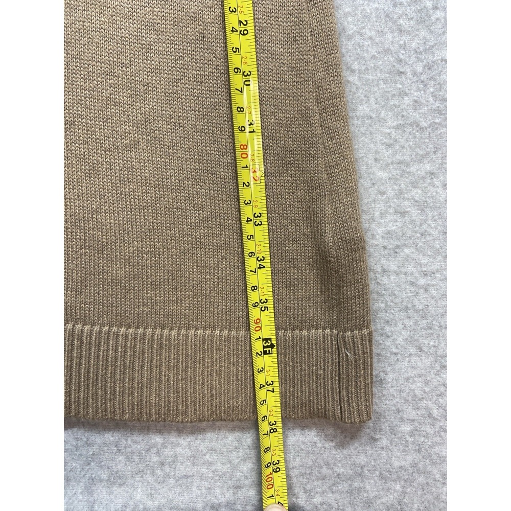 Banana Republic Dress Womens Medium Tan Off Shoulder Knit Sweater Dress Puff Sle - Picture 7 of 12
